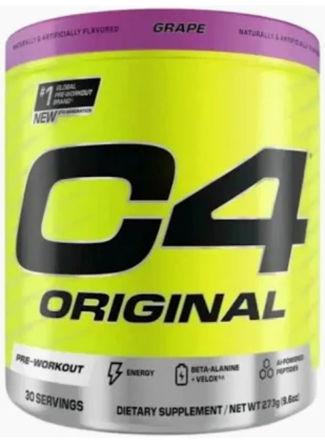 C4 Original Grape Pre Workout 30 Servings | Energy, Focus & Endurance Formula