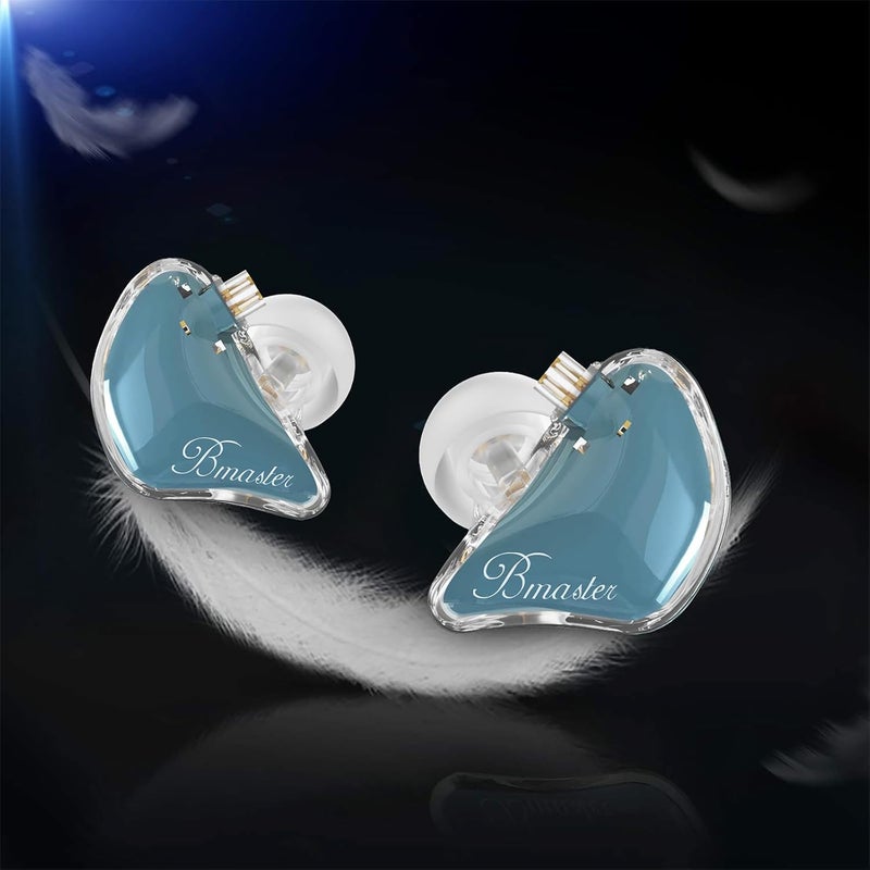 BASN Bmaster Triple Drivers in Ear Monitor Headphones, Professional Audio IEMs for Musicians Singers Drummers, with Two 2Pin Connector Cables and Protective Case (Blue) - Image 3