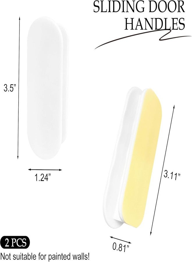 swenrix Self-Adhesive Pull Handles, Handle Helper for Kitchen Cabinet Knobs Drawer Window Sliding Closet Push Pull Helper Stick-on Handles (White) (Pack of 4) - Image 2