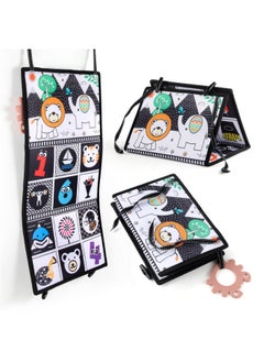 Generic Infants Can't Tear Up Washable Desk Calendar Cloth Book Toys Early Education Cognitive Black And White Color Digital Ha Ha Mirror Cloth Book-Color:66540A-2 Color Pattern Cloth Book Ha Ha Mirror Bag 198.2G  - Image 4