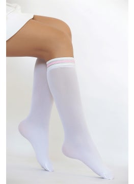 DayMod Silver Kids Knee High Socks White 
