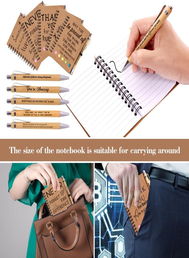 BHHQHH 30 Sets Employee Appreciation Gifts Bulk Inspirational Spiral Notebook with Sticky Note and Motivational Bamboo Pens Thank You Gifts for Employees Coworkers,Teachers,Nurse,Office Staff,Team,Volunteer - Image 4