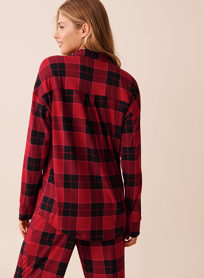 La Vie en Rose Buffalo Plaid Super Soft Button-down Shirt - Image 2