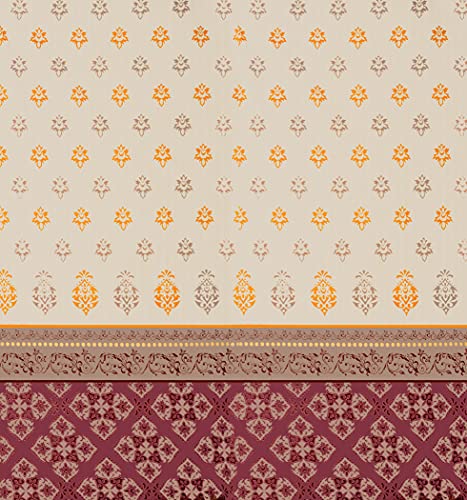 ACHIR 180 TC Fitted 100% Cotton Premium Printed Small Queen Size Bedsheet (60x72 Inches) with 2 Pillow Covers, Maroon & Golden - Image 4