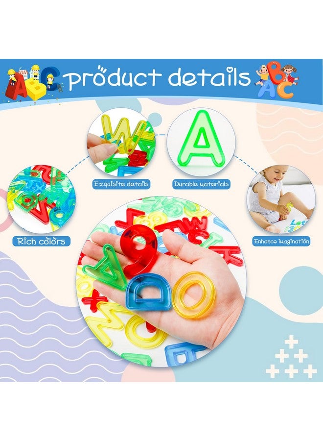 Bbiamsleep 134 Pcs Transparent Letters and Numbers Include Uppercase Letters Lowercase Letters and Numbers Colorful Plastic Letters and Numbers for Kids Counting and Spelling, Ages 3+ - Image 2