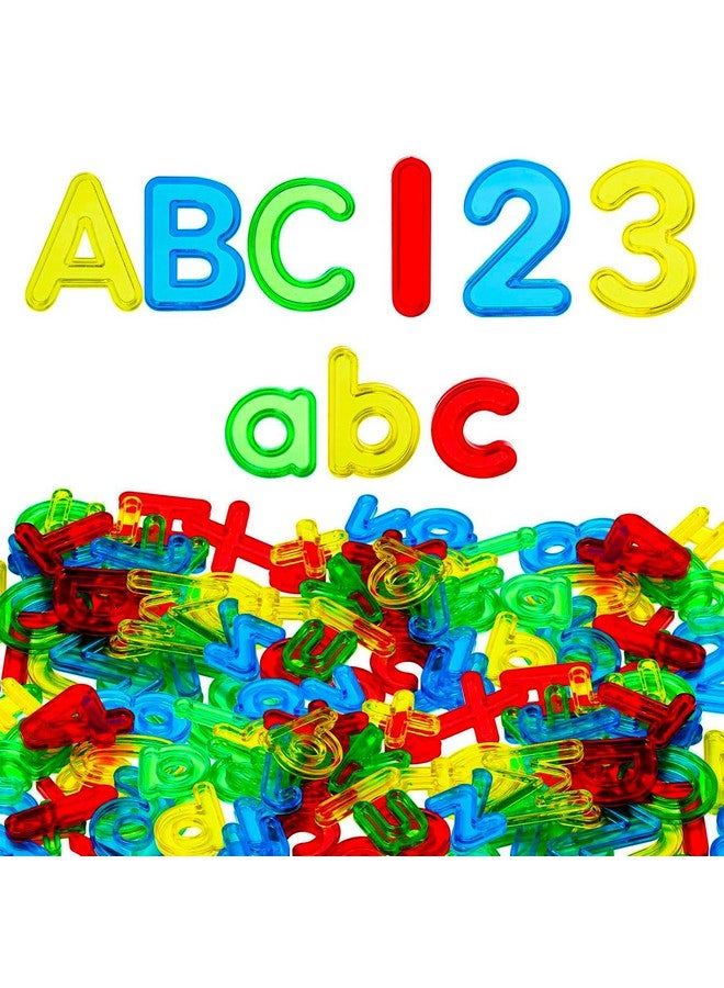 Bbiamsleep 134 Pcs Transparent Letters and Numbers Include Uppercase Letters Lowercase Letters and Numbers Colorful Plastic Letters and Numbers for Kids Counting and Spelling, Ages 3+ - Image 1