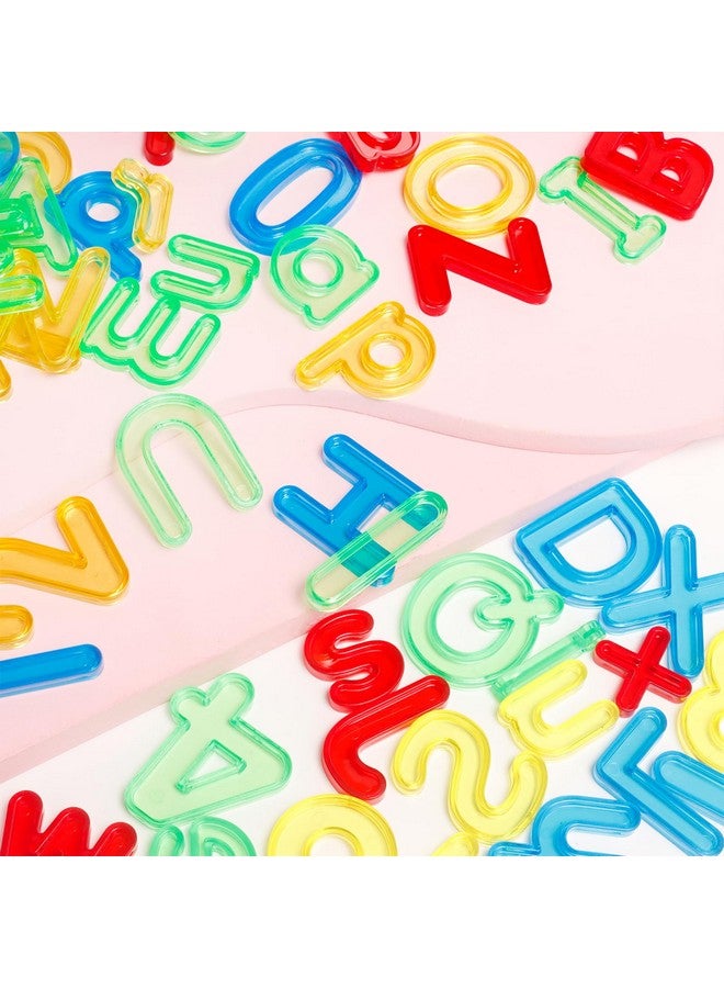 Bbiamsleep 134 Pcs Transparent Letters and Numbers Include Uppercase Letters Lowercase Letters and Numbers Colorful Plastic Letters and Numbers for Kids Counting and Spelling, Ages 3+ - Image 3