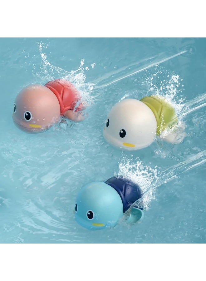Halamodo Baby Bath Toys, Wind up Swimming Turtle Toys for Toddlers, Floating Water Bathtub Shower Toys, Bathroom Pool Play Sets Fun Bathtime Gift for Kids Infants Boys Girls (3 Pack) - Image 1