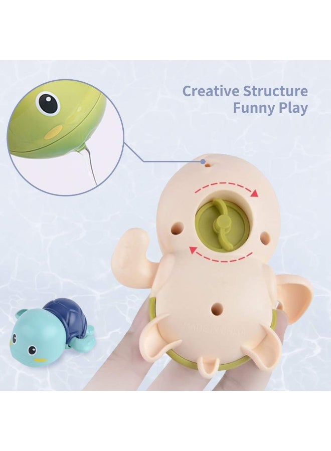 Halamodo Baby Bath Toys, Wind up Swimming Turtle Toys for Toddlers, Floating Water Bathtub Shower Toys, Bathroom Pool Play Sets Fun Bathtime Gift for Kids Infants Boys Girls (3 Pack) - Image 4