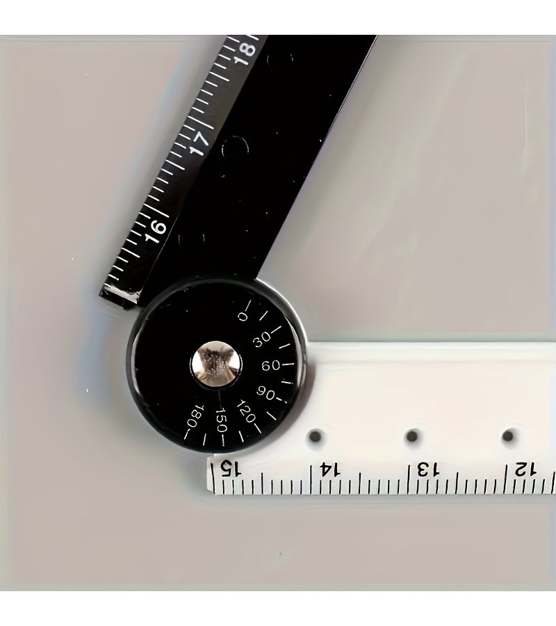 Compact 5.91 Inch Black And White Folding Ruler Doubled Sided Scale 180 Degree Portable - Image 2
