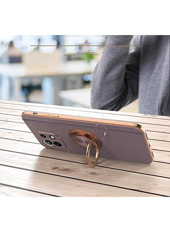 erorex Case For Xiaomi Mi 11 Lite 5G Slim Fit Rotating Ring Stand Luxurious Gold Metal Color Silicone Soft Tpu Cover Shockproof Protection Mi 11 Lite 5G Black - Image 5