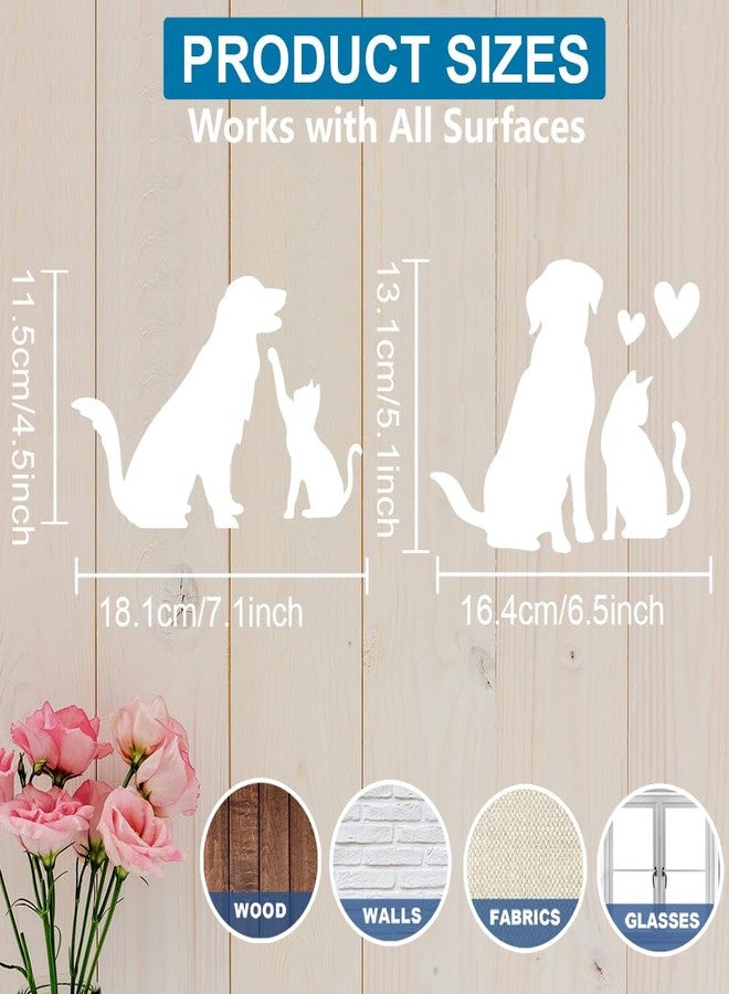 MAYJOYDIY 2pcs Cat Dog Stencils 11.8×11.8inch Love Pet Animal Stencil with Paint Brush Reusable Dog Paw Print Bone Dog Bowl Template for DIY Craft Canvas Wall Wood Home Decor - Image 4
