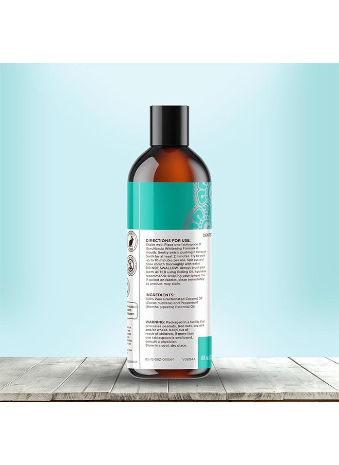GuruNanda - GuruNanda Oil Pulling 8 Fl.Oz with Coconut & Peppermint Oil with Tongue Scraper Inside the Box - Natural, Alcohol Free Mouthwash Fresh Breath, Teeth Whitening and Healthier Teeth & Gums - Image 1