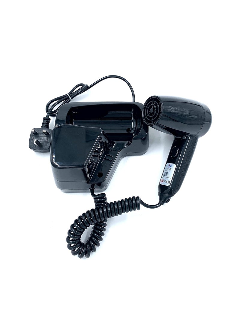 general Apex Hotel 1300W Bathroom Wall Mount Hair Dryer, Black - Image 1
