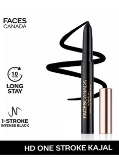 Faces Canada Ultime Pro Hd Deep Black One Stroke Matte Kajal, 1.4G | Waterproof | Sweatproof | Built-In Sharpener  - Image 3