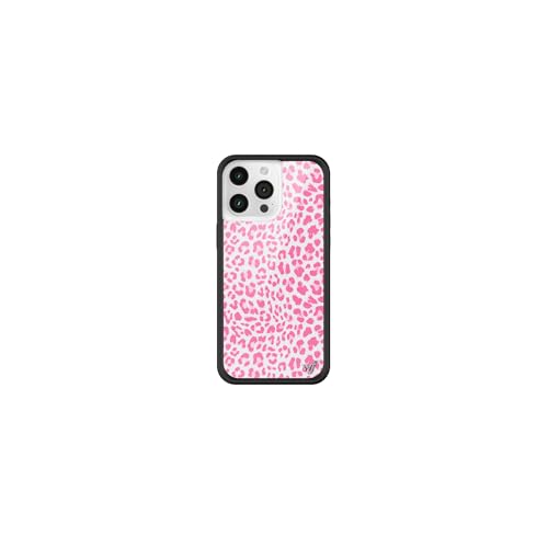 Wildflower Cases Compatible with iPhone 16 Pro Max Protective Black Bumper 65ft Drop Test Certified Women Owned Small Business Pink White Animal Print Cheetah Trendy Pink Meow - Image 1