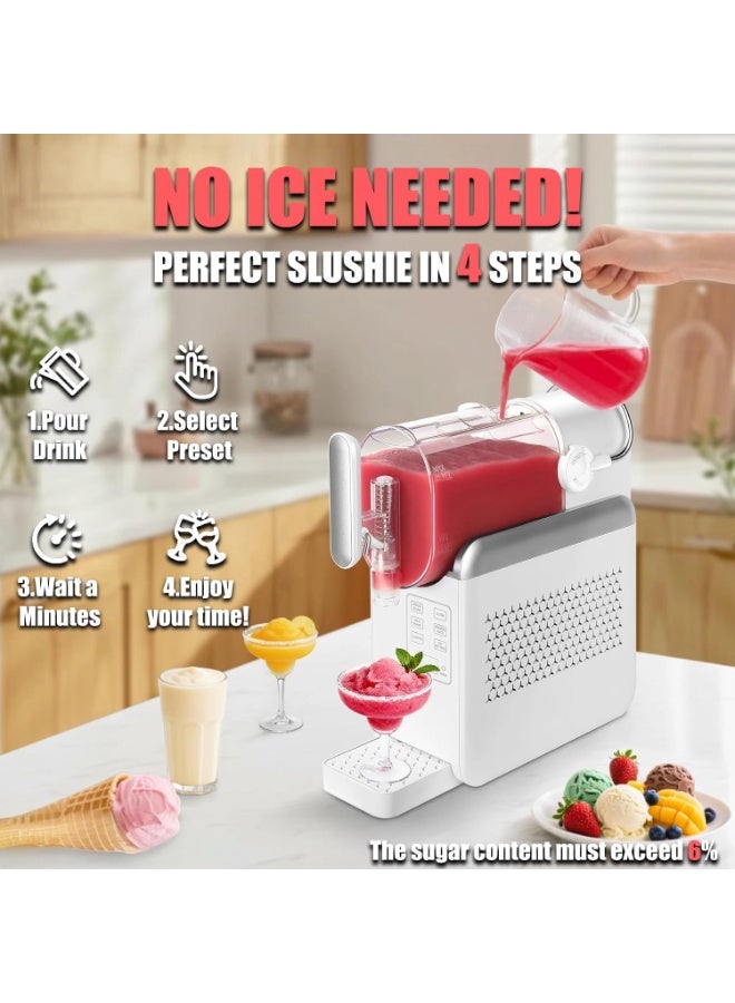 HI-FINE Slushie Machine 88oz Slushie Machine, 68oz Liquid Capacity Frozen Drink Maker & Slushy Machine with 6 Presets and LED Display, Perfect for Frozen Juice, Frappes, Smoothies & Shakes (White) - Image 4