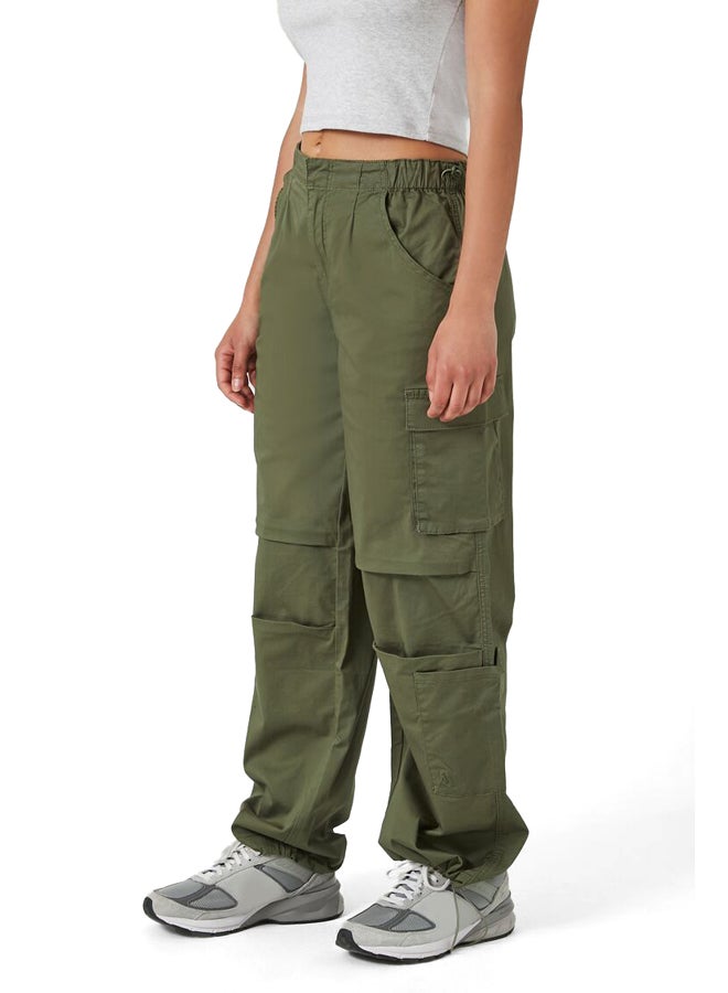 FOREVER 21 Wide-Leg Cargo Parachute Pants - Image 3