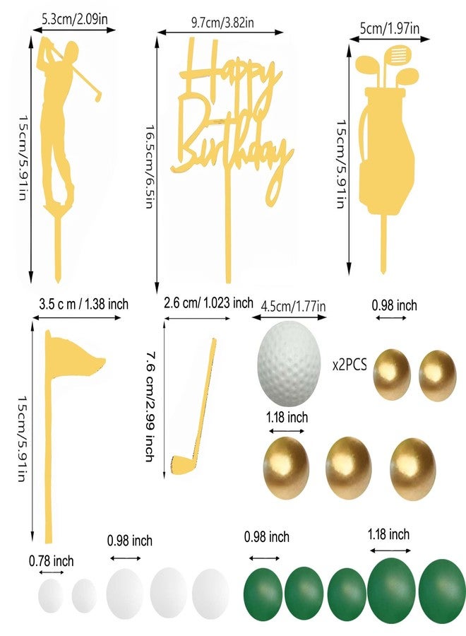 Qoadwem Golf Cake Topper, Qoadwem 23pcs Golf Cake Decorations Golf Cart Cake Toppers Heading for The Green Cake Topper for Golfers with Cart Flag Golf Ball for Golf Theme Party Supplies - Image 4
