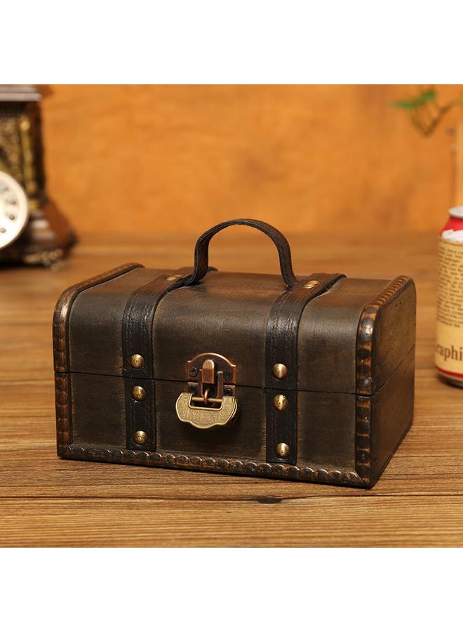 الأزرق جي دبليو حقيبة سفر جديدة على الطراز الأوروبي ، يتم تخزين مستحضرات التجميل وترتيب الصناديق الخشبية ، صندوق مجوهرات سطح المكتب الرجعية ، صندوق تغليف الهدايا الخشبية - Image 2