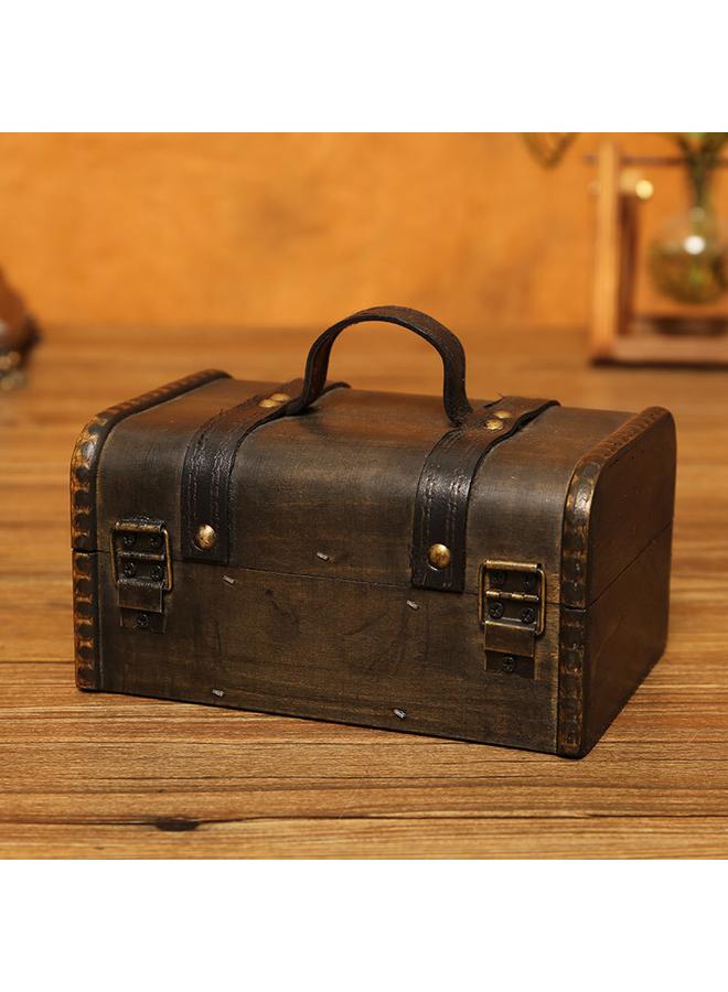 الأزرق جي دبليو حقيبة سفر جديدة على الطراز الأوروبي ، يتم تخزين مستحضرات التجميل وترتيب الصناديق الخشبية ، صندوق مجوهرات سطح المكتب الرجعية ، صندوق تغليف الهدايا الخشبية - Image 4