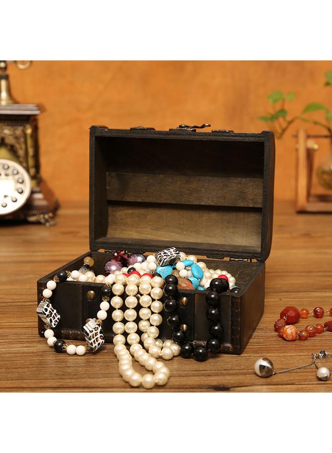 الأزرق جي دبليو حقيبة سفر جديدة على الطراز الأوروبي ، يتم تخزين مستحضرات التجميل وترتيب الصناديق الخشبية ، صندوق مجوهرات سطح المكتب الرجعية ، صندوق تغليف الهدايا الخشبية - Image 3