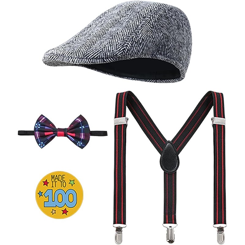 Z-متجر Z-Shop Old Man Costume for Kids 100 Days of School Costume Grandpa Outfit Vest and Pants for Boy - Image 3