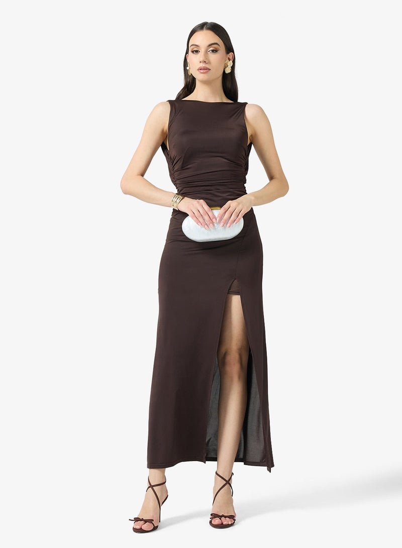 TFNC Solid Backless Maxi Dress - Image 5