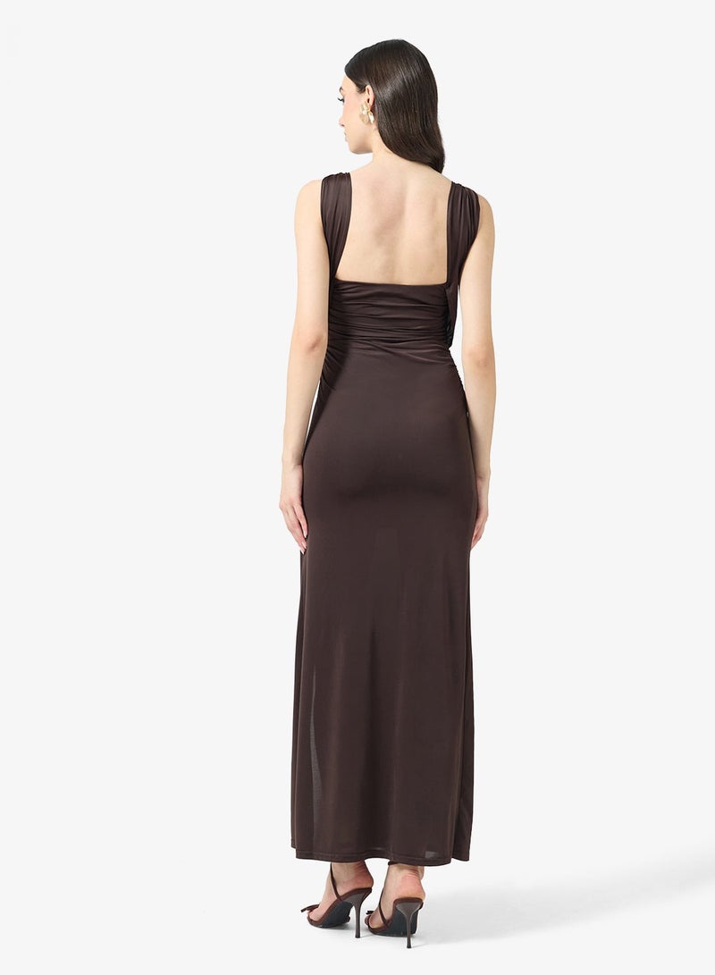 TFNC Solid Backless Maxi Dress - Image 3