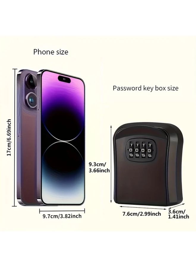 Gray Mini Combination Lock Key Box 4 Digit Code Anti Theft Security Lock For Home Office Travel - Image 3