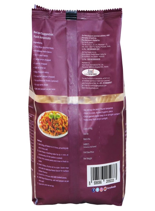 Keya Fusilli Pasta 1kg, 100% Durum Wheat Pasta | Vegetarian | No MSG | Low in Calories | No Trans Fats | Healthy | Cooked in 10 Minutes - Image 2