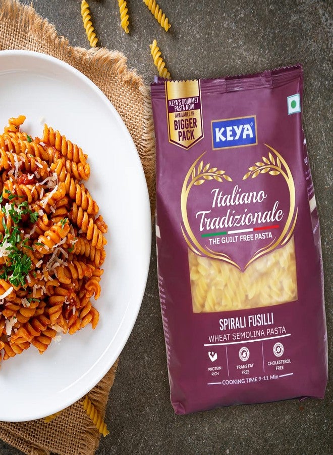 Keya Fusilli Pasta 1kg, 100% Durum Wheat Pasta | Vegetarian | No MSG | Low in Calories | No Trans Fats | Healthy | Cooked in 10 Minutes - Image 3