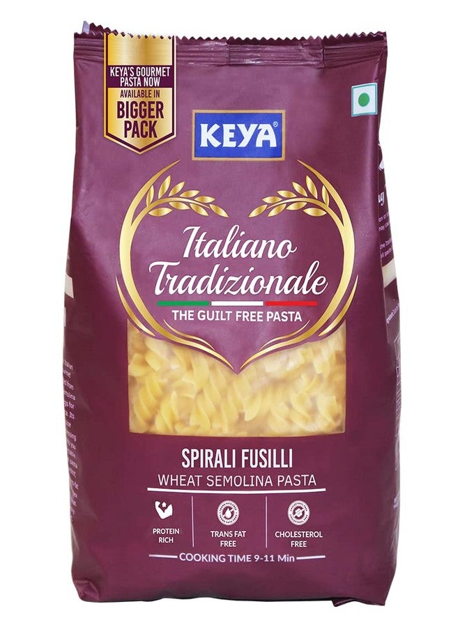 Keya Fusilli Pasta 1kg, 100% Durum Wheat Pasta | Vegetarian | No MSG | Low in Calories | No Trans Fats | Healthy | Cooked in 10 Minutes - Image 1