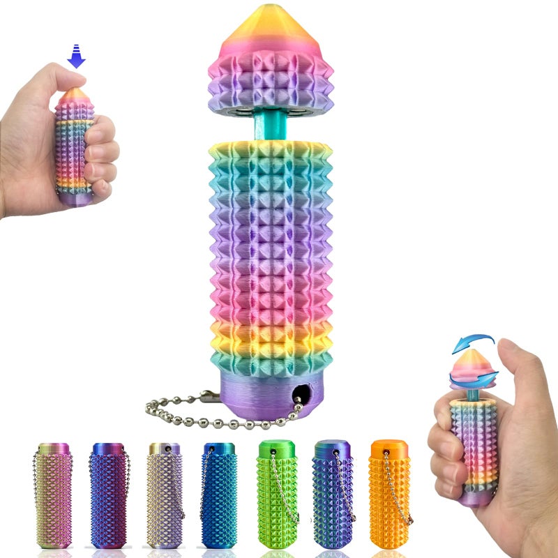Deiviko Button ClicksFloating SpinnersPortable Stim ToolLittle Ouchies 3in1 Design for Stress ReliefSpiky Grippie Stim3D Printed Toys Pain Stim FidgetPocket Mini Fidget Toy Easter Gifts for Kids - Image 3