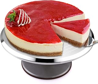 himaly 12 Inch Cake Stand Small Round Decorating Turntable Revolving Aluminum Rotating Table Holder Personalised Baking - Image 1