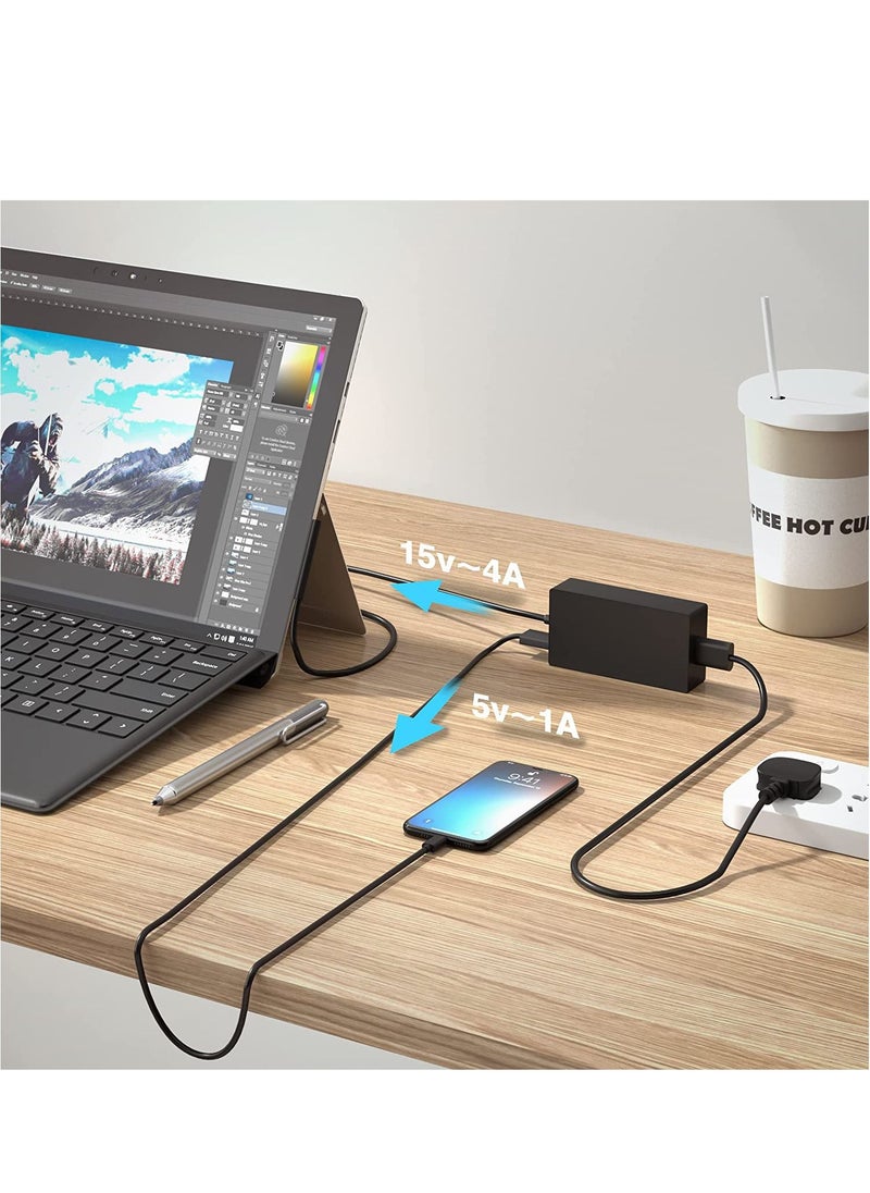 Generic - 65W 44W Surface Pro Charger, Microsoft Surface Laptop Adapter, Compatible with Surface Pro 8/ X/Pro 7/7/ 5/4/ 3 Surface Laptop Charger, 4/3/2 Surface Book, Surface Go3/2/1 - Image 1
