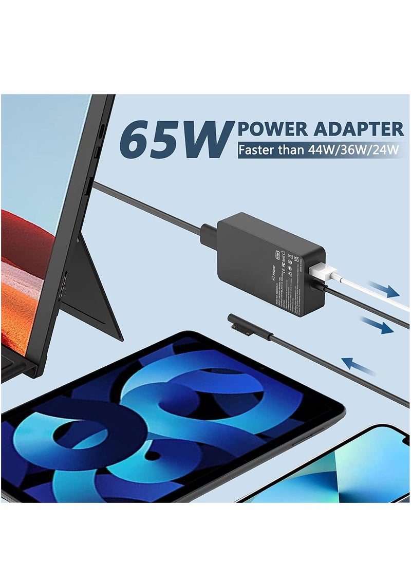 Generic - 65W 44W Surface Pro Charger, Microsoft Surface Laptop Adapter, Compatible with Surface Pro 8/ X/Pro 7/7/ 5/4/ 3 Surface Laptop Charger, 4/3/2 Surface Book, Surface Go3/2/1 - Image 1