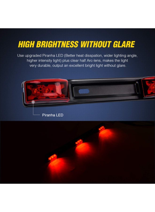 HOMESTAR TL-11 1PC Red 9 LED ID Bar Marker Tail Black Stainless Steel Bracket for Truck Trailer Boat Identification Light - Image 3