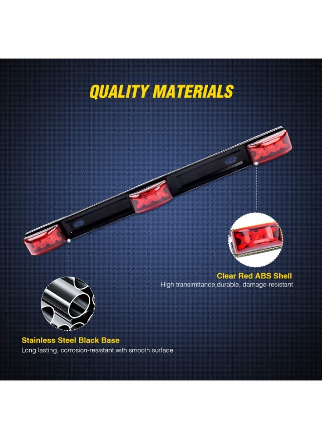 HOMESTAR TL-11 1PC Red 9 LED ID Bar Marker Tail Black Stainless Steel Bracket for Truck Trailer Boat Identification Light - Image 4