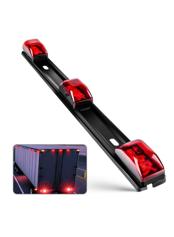 HOMESTAR TL-11 1PC Red 9 LED ID Bar Marker Tail Black Stainless Steel Bracket for Truck Trailer Boat Identification Light - Image 1