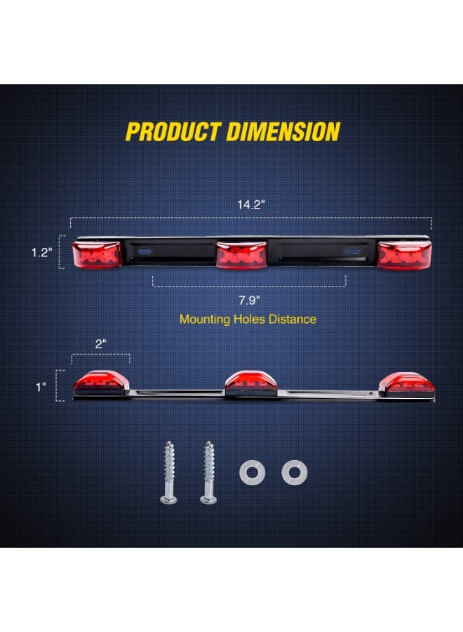 HOMESTAR TL-11 1PC Red 9 LED ID Bar Marker Tail Black Stainless Steel Bracket for Truck Trailer Boat Identification Light - Image 2