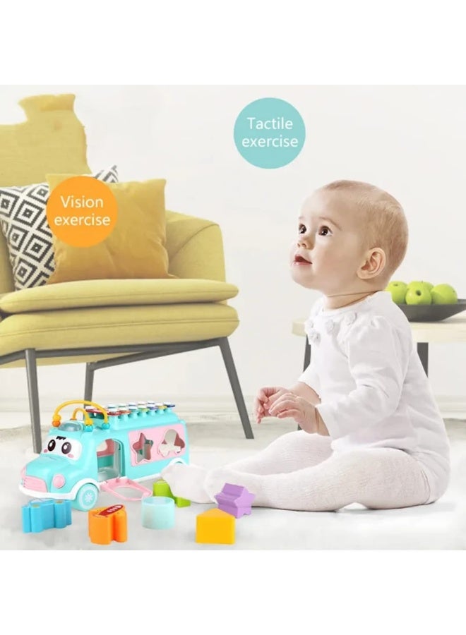 هوانجر باص تعليمي موسيقي بألوان زاهية ومجسمات تفاعلية للأطفال من سن 18 شهر - Image 2