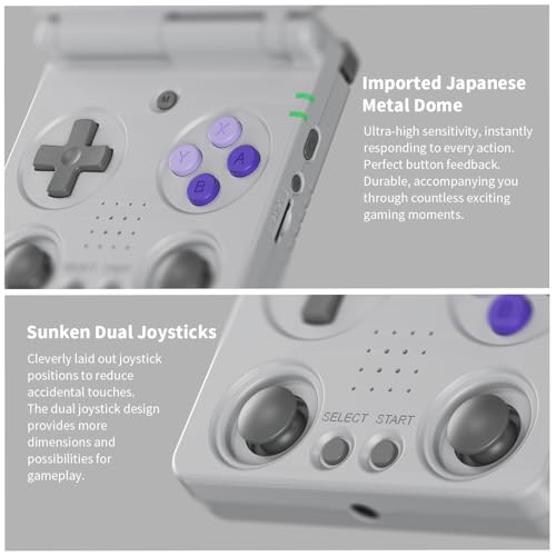 GiipGoop RG34XXSP Retro Handheld Game Console RG34XX SP Retro Gaming Console with 64G Preloaded 5000+ Games,3300 mAh Battey, Portable Pocket Arcade Support 30+ Simulators 5G WiFi Bluetooth HD Gray - Image 4