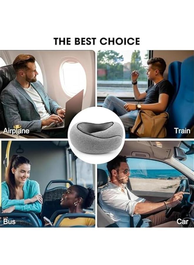 بيوينتي وسائد سفر للطائرات، وسادة سفر جديدة  من ويرشون، وسادة رقبة للسفر من الميموري فوم، وسادة رقبة للسفر مناسبة للطائرات والمكاتب والسيارات - Image 5