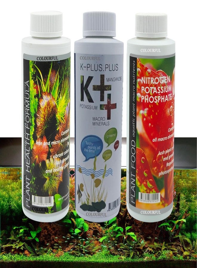 COLOURFUL - Aquatic Remedies Combo Pack: Plant Health 120ml + Plant Food 120ml + K++ 120ml - Complete Aquarium Plant Care Solution - Image 1