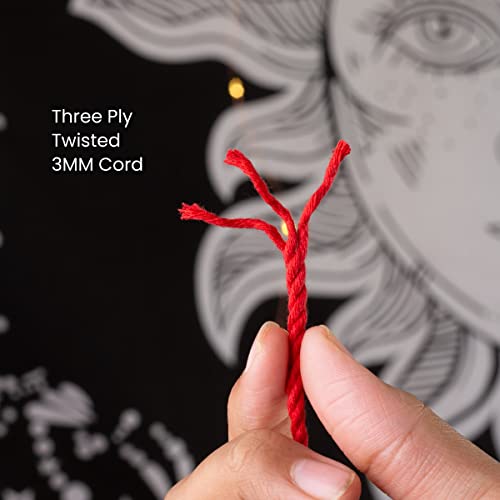 BOBBINY 3 Ply Twisted Macrame Cotton Cord Dori (Roll Packaging) Thread For Macrame DIY And Other Projects | Red | 3Mm, 10 Meter, 1 Count - Image 5