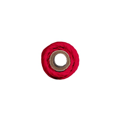 BOBBINY 3 Ply Twisted Macrame Cotton Cord Dori (Roll Packaging) Thread For Macrame DIY And Other Projects | Red | 3Mm, 10 Meter, 1 Count - Image 3