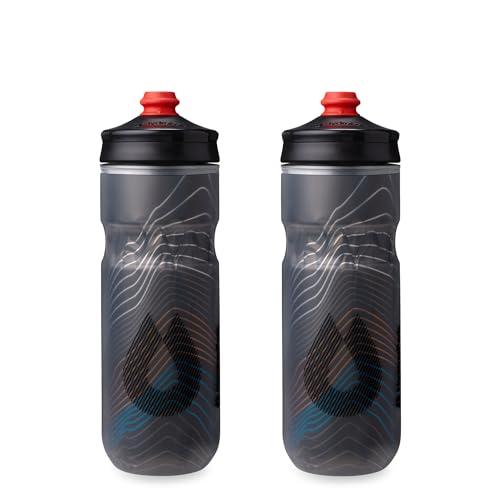 HydraPak | Polar Bottle - Polar Surge Insulated Bike Water Bottle 2-Pack - High Flow, Cycling & Sports Squeeze Bottle (Ascent Black, 600ml / 20oz) - Image 1