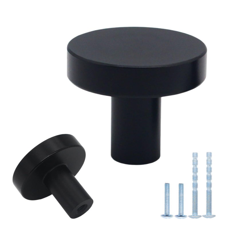 HANIHUA 24 Pack Matte Black Cabinet Knobs Dresser Knob Drawer Knobs Kitchen Cabinet Handles Black Knob for Cabinets and Drawer Pulls Cabinet Hardware - Image 2