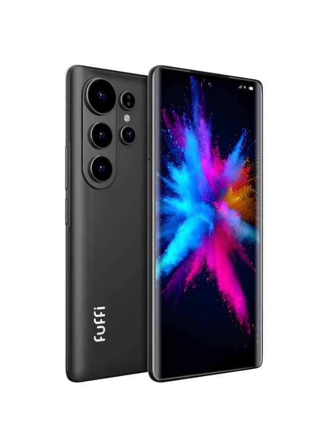  FUFFI هاتف ذكي S26 Pro هاتف خلوي بنظام تشغيل Android 12 بشاشة 6.67 بوصة، هاتف محمول 8+256 جيجا بايت 24 ميجا بيكسل + 48 ميجا بيكسل 5000 مللي أمبير في الساعة لهاتف متجر جوجل بلاي أسود - Image 1